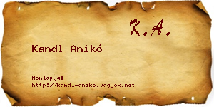 Kandl Anikó névjegykártya